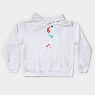 Single Line - Mermaid (White) Kids Hoodie